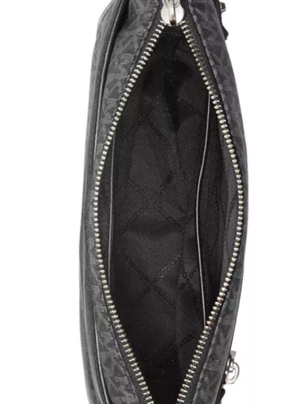 NWT Michael Kors Black/Gray MK Monogram Crossbody Bag- Water Resistance- OBO! - Picture 3 of 10